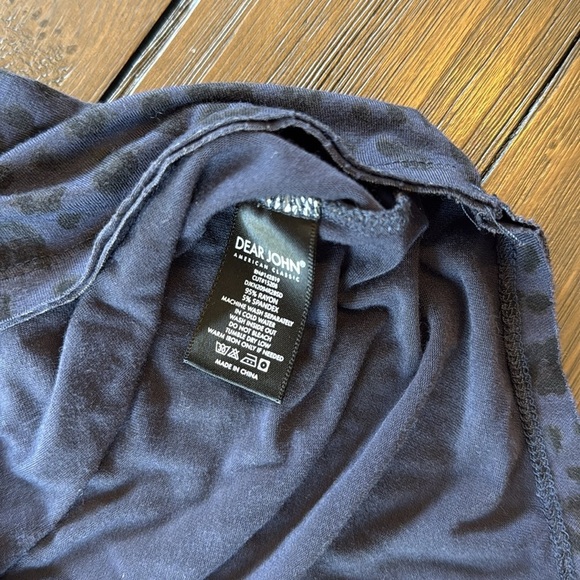 Dear John Blue Black Leopard Print Top - Picture 2 of 4